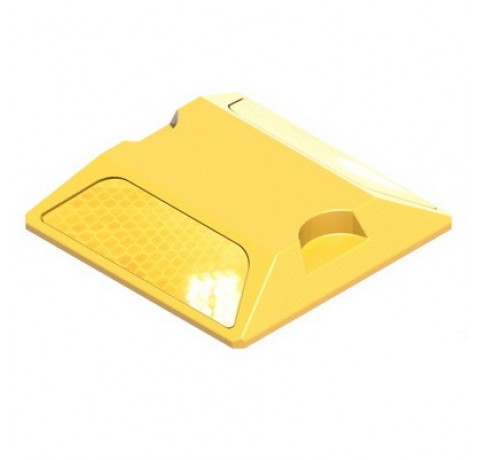 Катафот световозвращающий пластиковый КД-3 ГОСТ 50971-2011 двухсторонний желтый